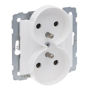 Legrand - Dubultā mājas kontaktligzda bez rāmja SUNO 250V balta