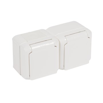 Legrand - Dubultā mājas kontaktligzda FORIX 250V IP44 balta