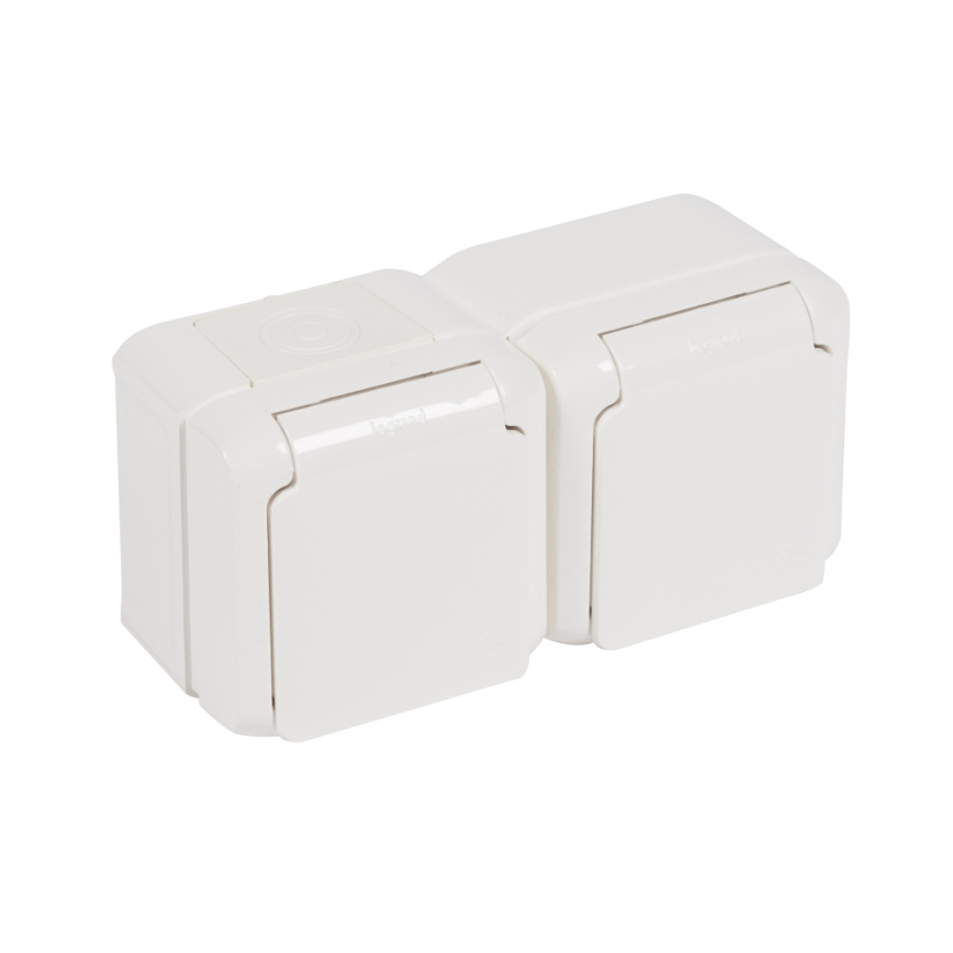 Legrand - Dubultā mājas kontaktligzda FORIX 250V IP44 balta