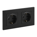 Legrand - Dubultā mājas kontaktligzda SCHUKO NILOE STEP 250V melna