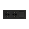 Legrand - Dubultā mājas SCHUKO kontaktligzda un vienpolu slēdzis Nr. 1 NILOE STEP 250V melns
