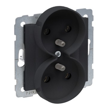 Legrand - Dubultā sadzīves rozete bez rāmja SUNO 250V melna