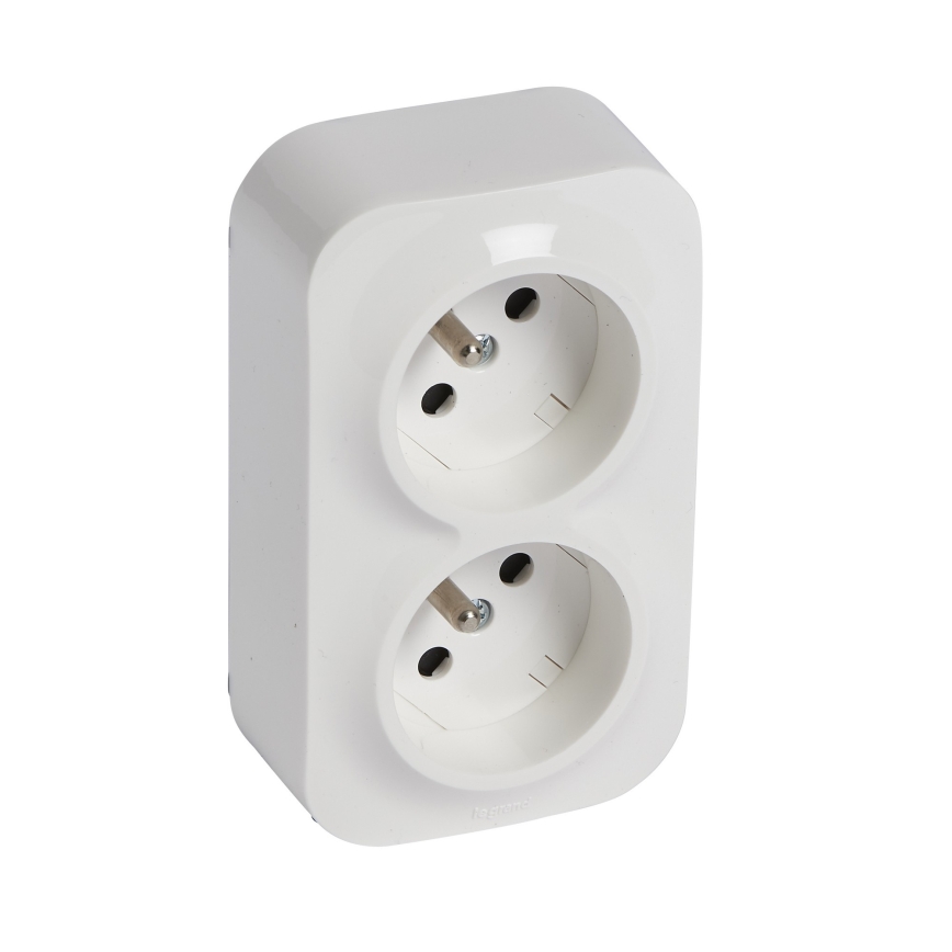 Legrand - Dubultā sienas kontaktligzda FORIX 250V balta