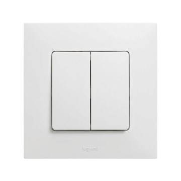 Legrand - Dubultais kāpņu slēdzis Nr. 6+6 ar rāmi NILOE, balts