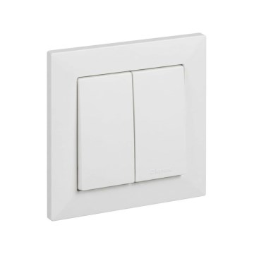 Legrand - Dubultais kāpņu slēdzis Nr. 6+6 ar rāmi SUNO, balts