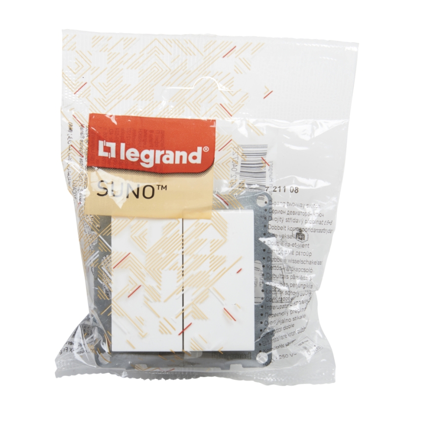 Legrand - Dubultais kāpņu slēdzis nr. 6+6 bez rāmja SUNO balts