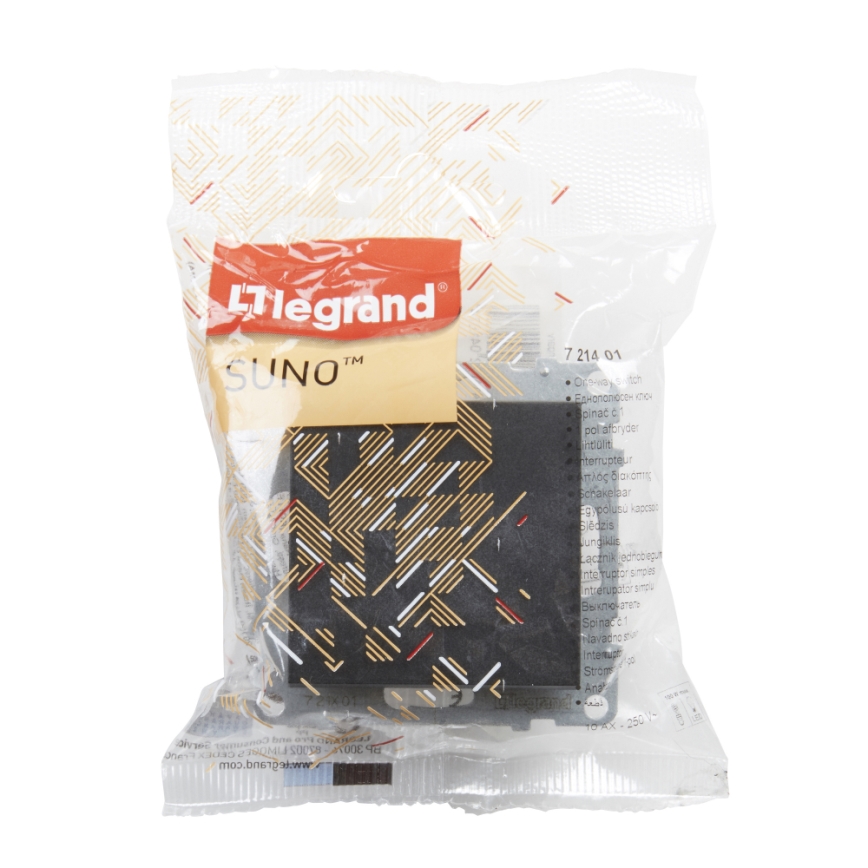 Legrand - Dubultais SUNO kāpņu slēdzis nr. 6+6 bez rāmja melns
