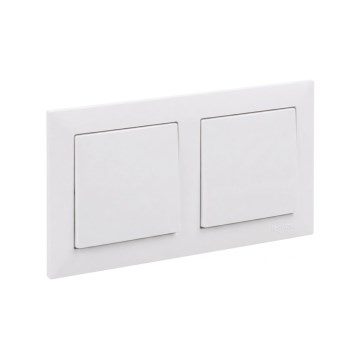 Legrand - Dubultais vienpolu slēdzis Nr. 1 ar rāmi SUNO balts