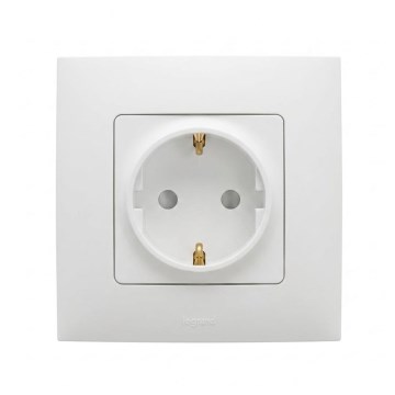 Legrand - Sadzīves SCHUKO kontaktligzda ar rāmi NILOE 250V balta