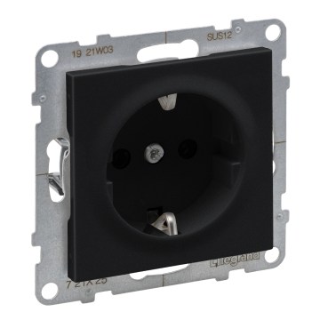 Legrand - SCHUKO sienas kontaktligzda bez rāmja SUNO 250V melna