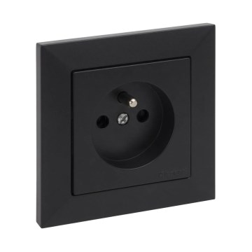 Legrand - Sienas kontaktligzda ar rāmīti SUNO 250V melna