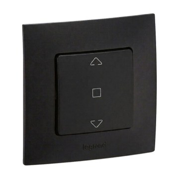 Legrand - Žalūziju vadības slēdzis ar rāmīti NILOE melns