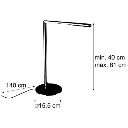 Leuchten Direkt 11011-55 - LED Aptumšojama galda lampa DAWDA LED/4,8W/230V