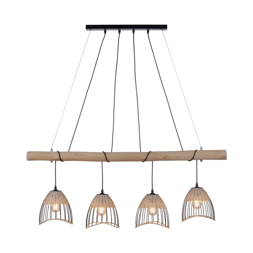 Leuchten Direkt 11156-79 - Lustra ar auklu REED 4xE27/60W/230V eikalipts