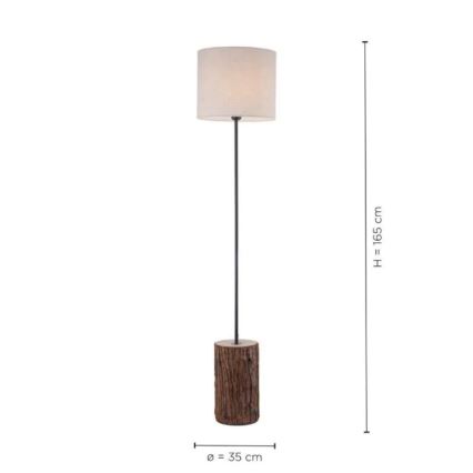 Leuchten Direkt 11234-79 - Grīdas stāvlampa BARK 1xE27/40W/230V koks