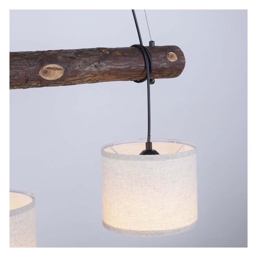 Leuchten Direkt 11238-79 - Lustra ar auklu BARK 3xE27/40W/230V koks