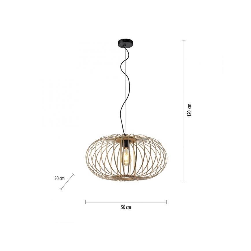 Leuchten Direkt 11409-79 - Lustra ar auklu RACOON 1xE27/40W/230V bambusa
