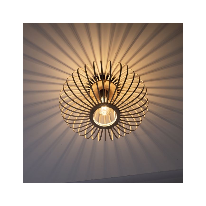 Leuchten Direkt 11410-79 - Virsapmetuma lustra RACOON 1xE27/40W/230V d. 40 cm bambusa