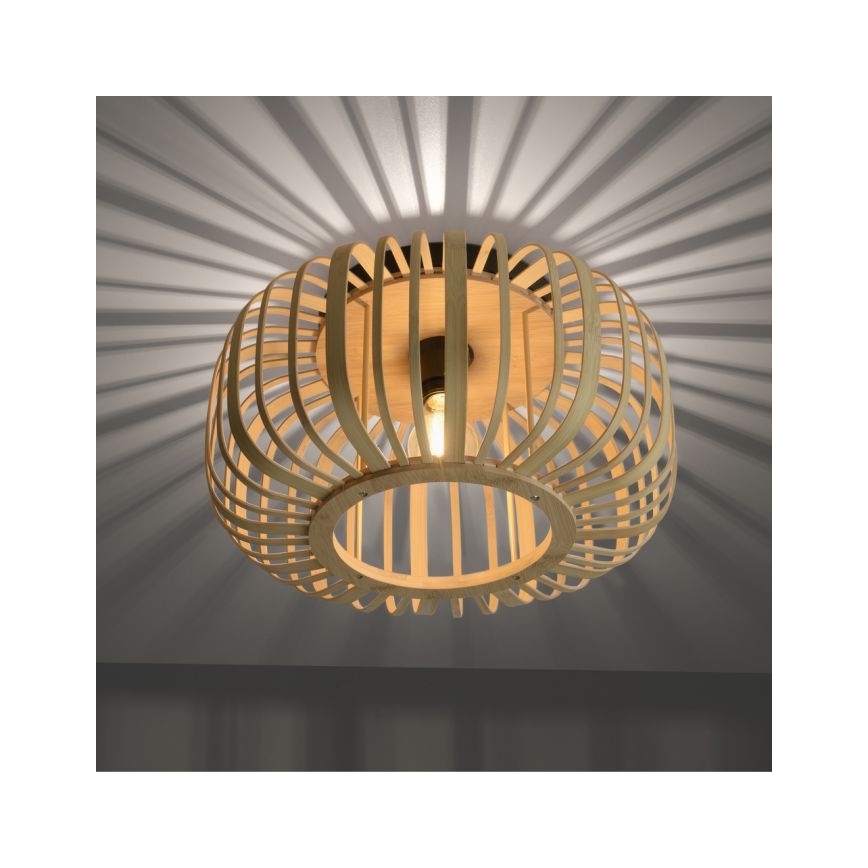 Leuchten Direkt 11412-79 - Virsapmetuma lustra RACOON 1xE27/40W/230V d. 40 cm bambusa