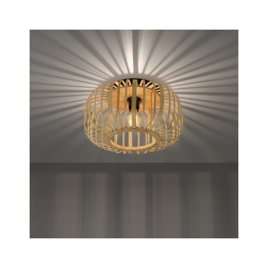 Leuchten Direkt 11412-79 - Virsapmetuma lustra RACOON 1xE27/40W/230V d. 40 cm bambusa
