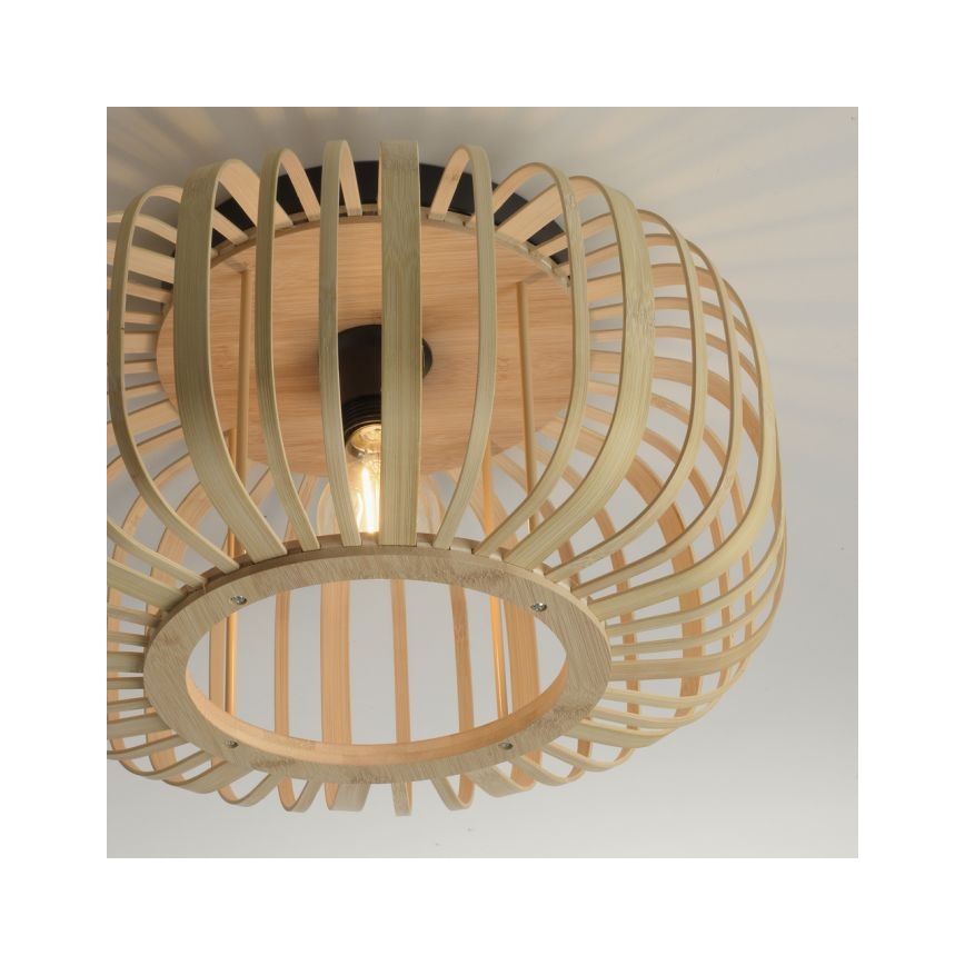 Leuchten Direkt 11412-79 - Virsapmetuma lustra RACOON 1xE27/40W/230V d. 40 cm bambusa