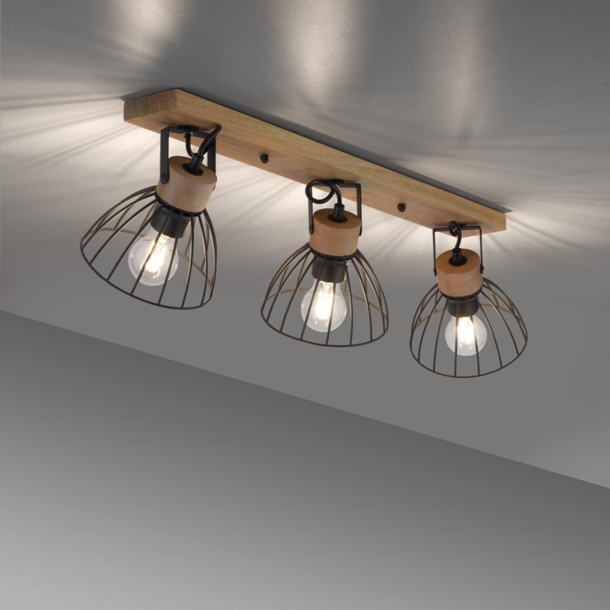 Leuchten Direkt 11418-18 - Starmetis LAMI 3xE27/25W/230V akācija/metāls