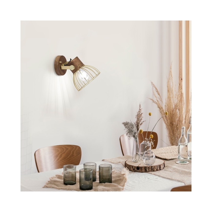 Leuchten Direkt 11486-60 - Sienas starmetis ALAMI 1xE27/25W/230V mango koks