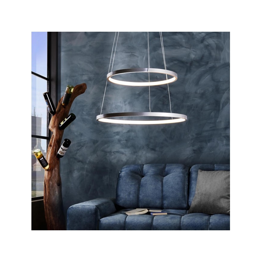 Leuchten Direkt 11525-21 - CIRCLE piekaramā LED lustra uz troses, LED/15W/230V + LED/25W