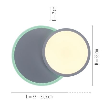 Leuchten Direkt 11662-16 - LED RGB Aptumšojama griestu lampa ARENDA LED/21W/230V + tālvadības pults