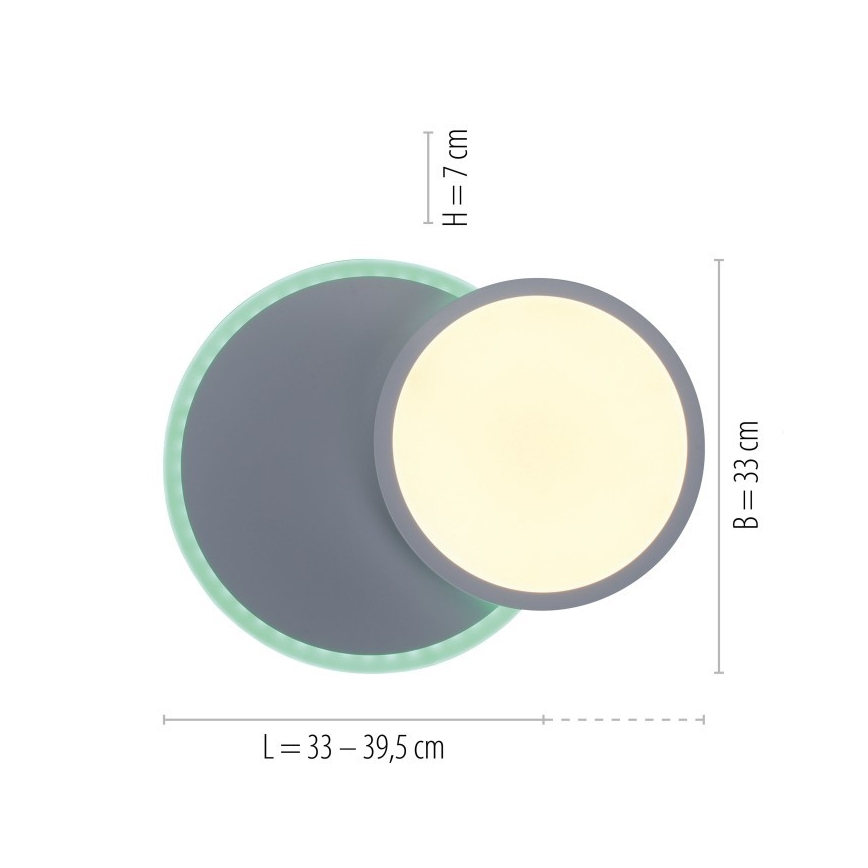 Leuchten Direkt 11662-16 - LED RGB Aptumšojama griestu lampa ARENDA LED/21W/230V + tālvadības pults