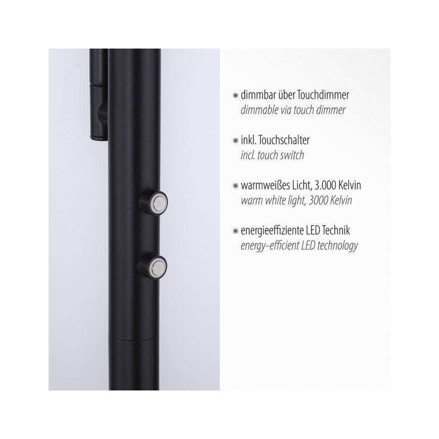 Leuchten Direkt 11710-18 - LED Aptumšojama grīdas stāvlampa HANS LED/21,5W/230V + LED/4W