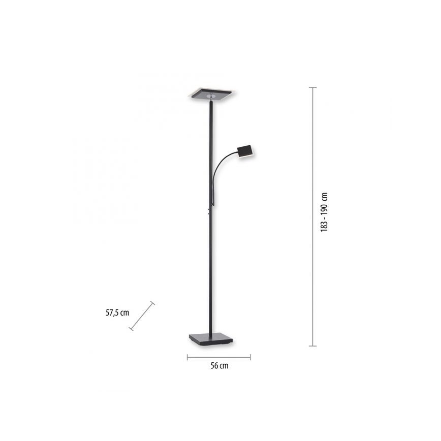 Leuchten Direkt 11710-18 - LED Aptumšojama grīdas stāvlampa HANS LED/21,5W/230V + LED/4W