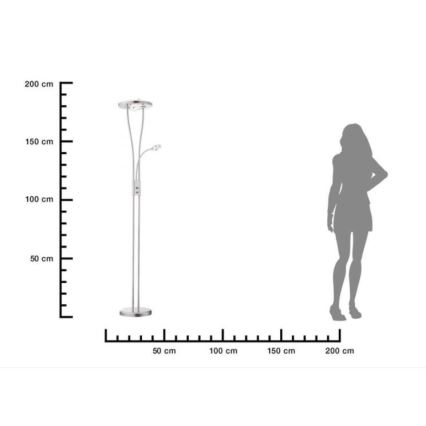 Leuchten Direkt 11778-55 - LED Aptumšojama grīdas lampa HELIA LED/16,8W/230V + 2xLED/3,8W