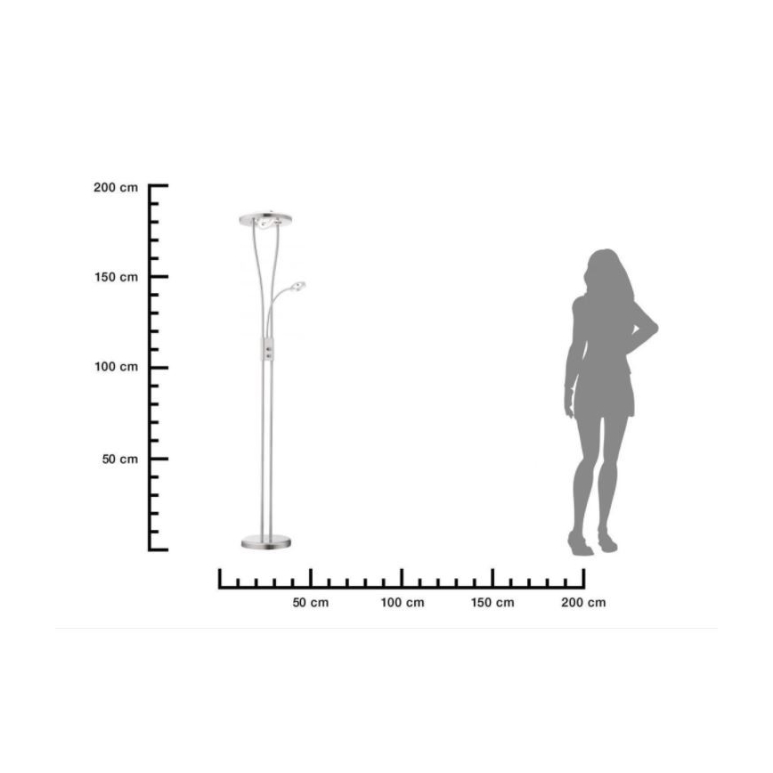 Leuchten Direkt 11778-55 - LED Aptumšojama grīdas lampa HELIA LED/16,8W/230V + 2xLED/3,8W