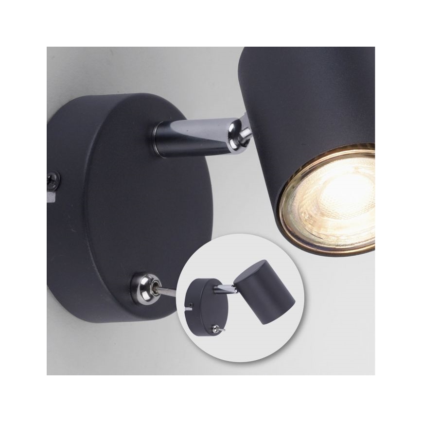 Leuchten Direkt 11941-13 - LED Sienas starmetis TARIK 1xGU10/5W/230V melns