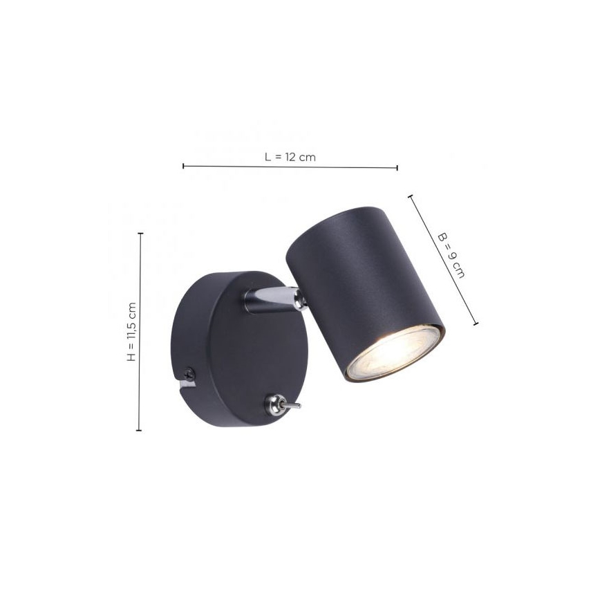Leuchten Direkt 11941-13 - LED Sienas starmetis TARIK 1xGU10/5W/230V melns
