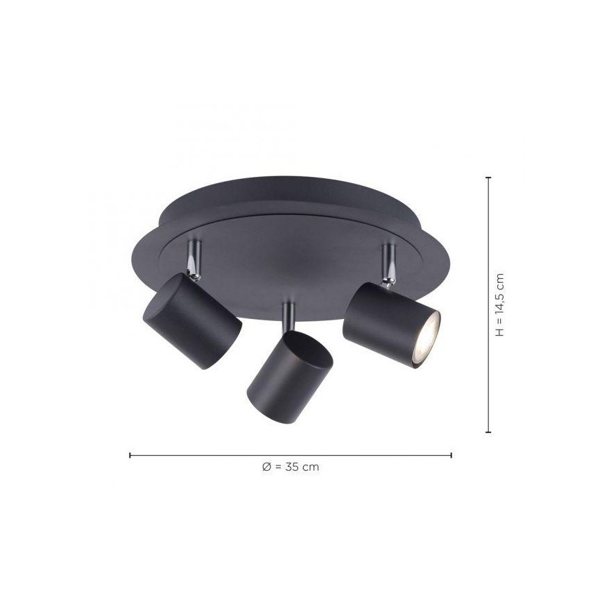 Leuchten Direkt 11943-13 - LED Starmetis TARIK 3xGU10/5W/230V antracīts