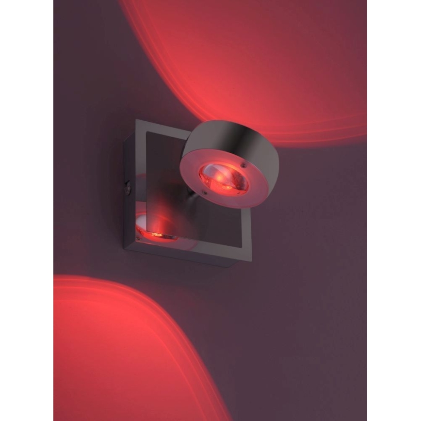 Leuchten Direkt 12471-55 -LED RGBW Aptumšojams sienas starmetis OPTI LED/6W/230V 2700-5000K + tālvadības pults