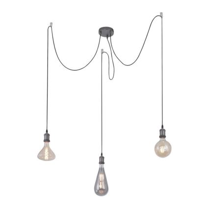 Leuchten Direkt 13571-18 - Lustra ar auklu DIY 3xE27/60W/230V zirneklis melna