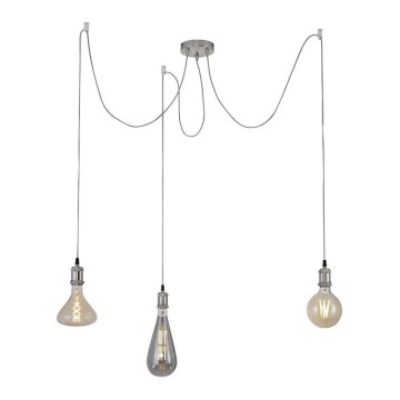 Leuchten Direkt 13571-55 - Lustra ar auklu DIY 3xE27/60W/230V zirneklis matēts hroms