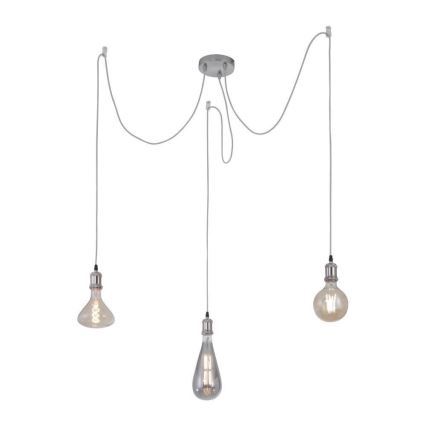 Leuchten Direkt 13571-55 - Lustra ar auklu DIY 3xE27/60W/230V zirneklis matēts hroms