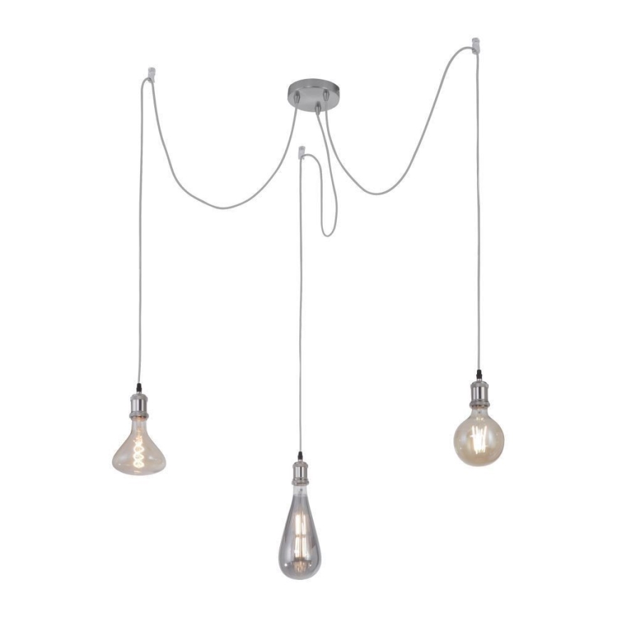 Leuchten Direkt 13571-55 - Lustra ar auklu DIY 3xE27/60W/230V zirneklis matēts hroms