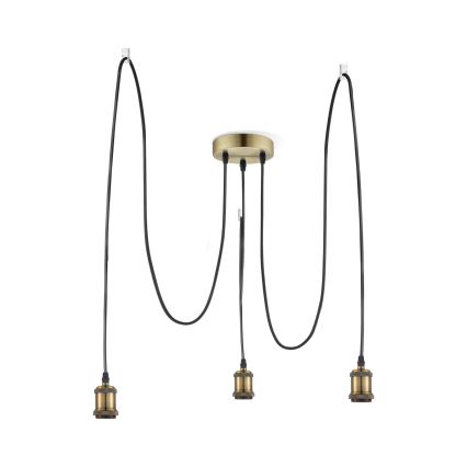 Leuchten Direkt 13571-60 - Lustra ar auklu DIY 3xE27/60W/230V zirneklis misiņš