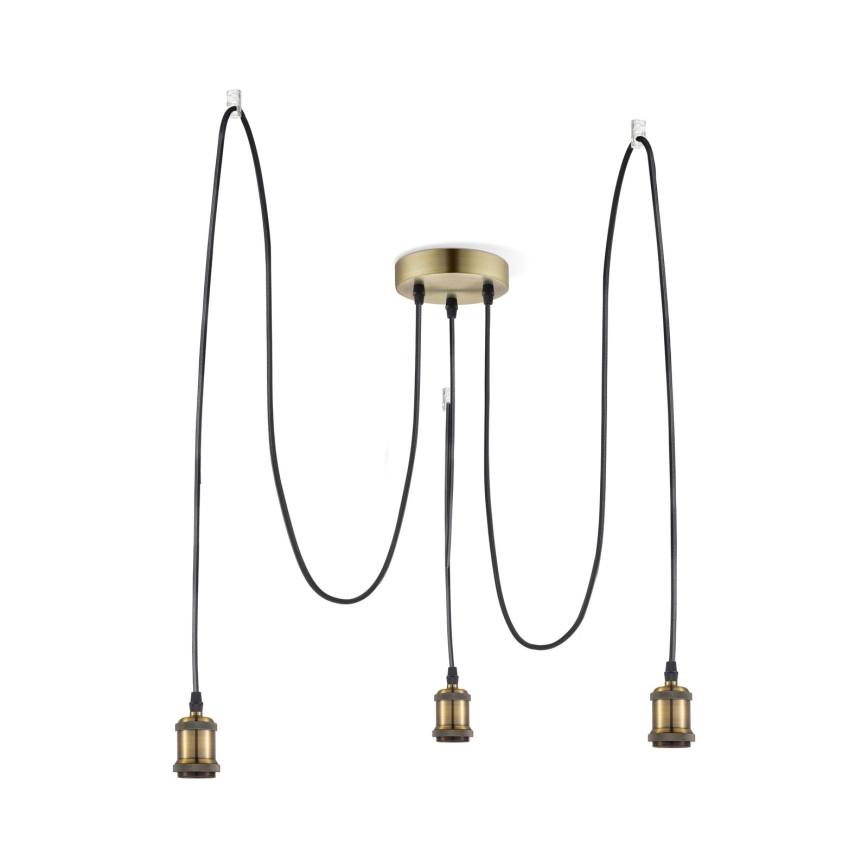 Leuchten Direkt 13571-60 - Lustra ar auklu DIY 3xE27/60W/230V zirneklis misiņš