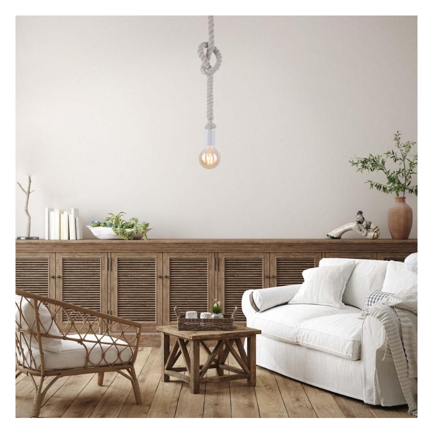 Leuchten Direkt 13572-16 - Lustra ar auklu DIY 1xE27/10W/230V balta