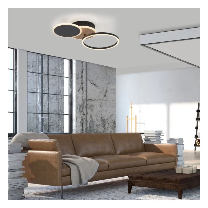 Leuchten Direkt 14116-78 - LED Griestu lampa SEVENT LED/25,5W/230V melna/brūna