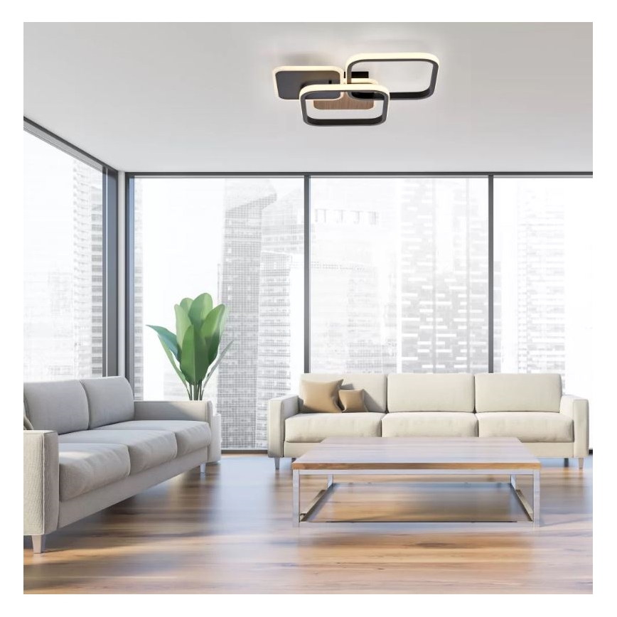 Leuchten Direkt 14117-78 - LED Griestu lampa SEVENT LED/36W/230V melna/brūna