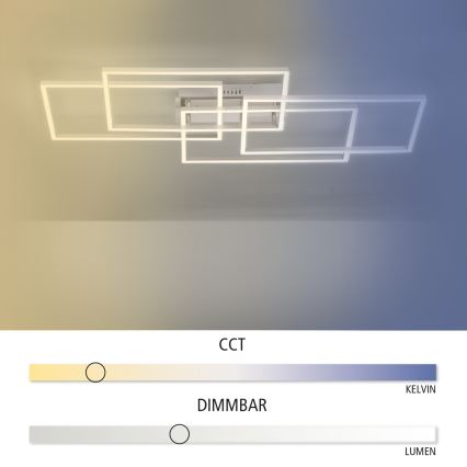 Leuchten Direkt 14151-55 - LED Aptumšojams griestu gaismeklis IVEN 4xLED/12W/230V + tālvadības pults