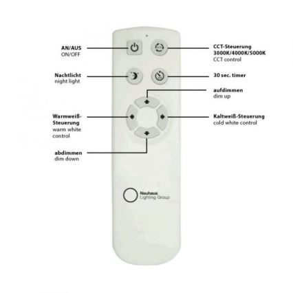 Leuchten Direkt 14227-16 - LED Aptumšojams griestu gaismeklis JONAS LED/22W/230V 3000-5000K + tālvadības pults