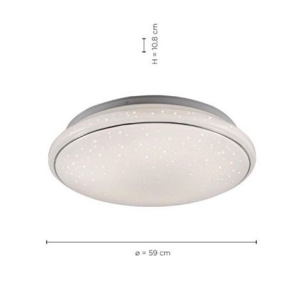 Leuchten Direkt 14366-16 - LED Aptumšojams griestu gaismeklis JUPITER LED/40W/230V 3000-5000K + tālvadības pults